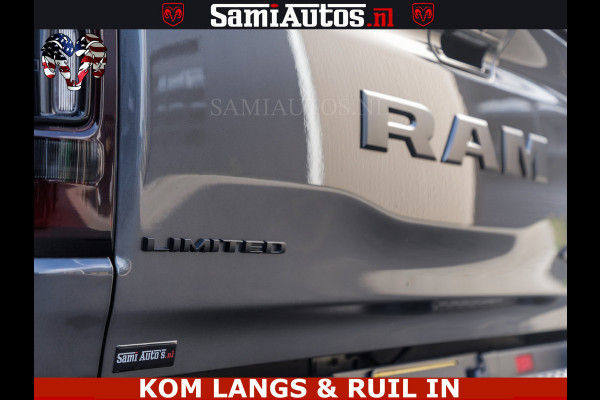 Dodge Ram LIMITED NIGHT 5.7 V8 402PK | HUD | 4PL WHEELS | LUCHTVERING |OPEN UILAAT KLEP | BOM VOL | GRANITE CRYSTAL | DC | CREW CAB | DUBBELE CABINE | 5 PERSOONS GRIJSKENTEKEN | EERSTE EIGENAAR | TOP STAAT 44000 KM |