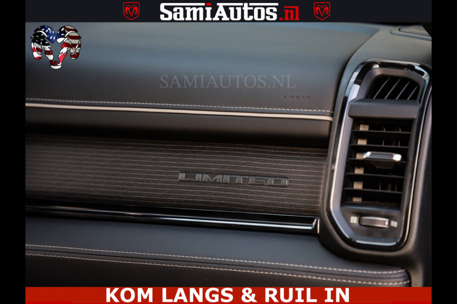 Dodge Ram LIMITED NIGHT 5.7 V8 402PK | HUD | 4PL WHEELS | LUCHTVERING |OPEN UILAAT KLEP | BOM VOL | GRANITE CRYSTAL | DC | CREW CAB | DUBBELE CABINE | 5 PERSOONS GRIJSKENTEKEN | EERSTE EIGENAAR | TOP STAAT 44000 KM |