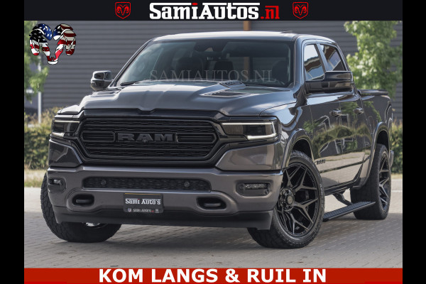 Dodge Ram LIMITED NIGHT 5.7 V8 402PK | HUD | 4PL WHEELS | LUCHTVERING |OPEN UILAAT KLEP | BOM VOL | GRANITE CRYSTAL | DC | CREW CAB | DUBBELE CABINE | 5 PERSOONS GRIJSKENTEKEN | EERSTE EIGENAAR | TOP STAAT 44000 KM |