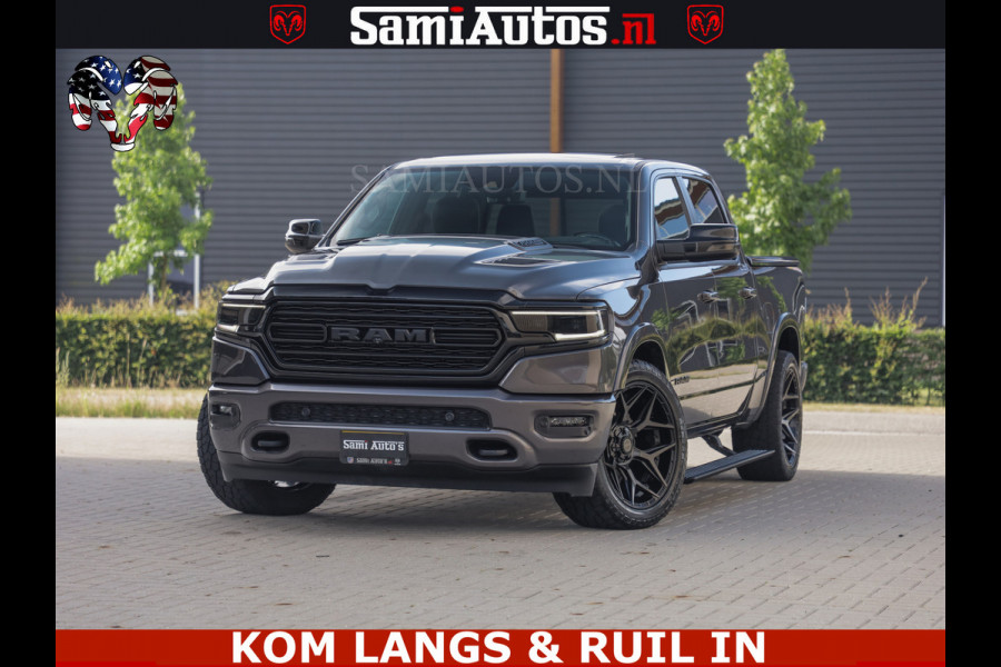 Dodge Ram LIMITED NIGHT 5.7 V8 402PK | HUD | 4PL WHEELS | LUCHTVERING |OPEN UILAAT KLEP | BOM VOL | GRANITE CRYSTAL | DC | CREW CAB | DUBBELE CABINE | 5 PERSOONS GRIJSKENTEKEN | EERSTE EIGENAAR | TOP STAAT 44000 KM |