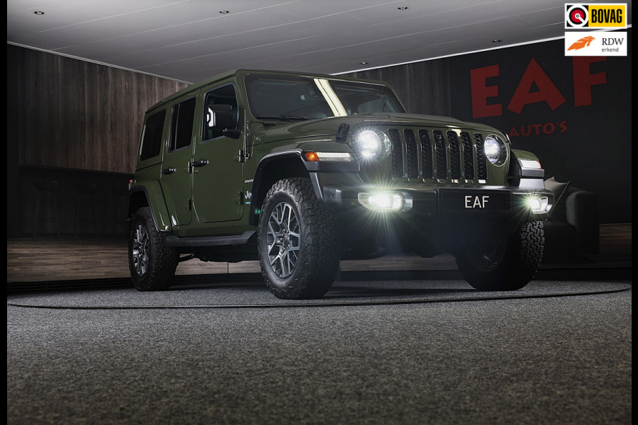 Jeep Wrangler UNLIMITED 4xe 380 Sahara / 360 Camera / Leder / Navi / Ecc / Elek Pakket / Led / Pdc / 18 Inch / TOPSTAAT