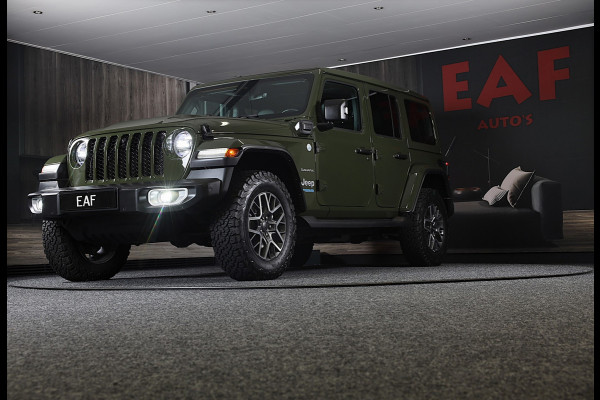 Jeep Wrangler UNLIMITED 4xe 380 Sahara / 360 Camera / Leder / Navi / Ecc / Elek Pakket / Led / Pdc / 18 Inch / TOPSTAAT