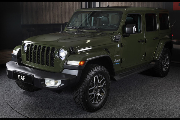 Jeep Wrangler UNLIMITED 4xe 380 Sahara / 360 Camera / Leder / Navi / Ecc / Elek Pakket / Led / Pdc / 18 Inch / TOPSTAAT
