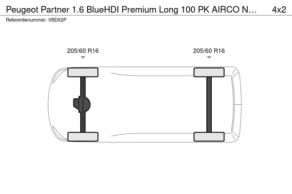 Peugeot Partner 1.6 BlueHDI Premium Long 100 PK AIRCO NAVI DAB CRUISE