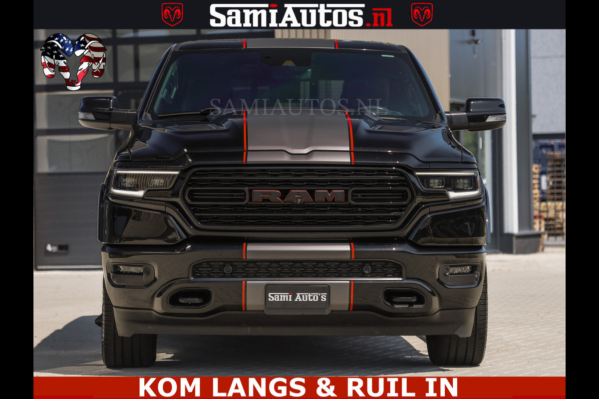Dodge Ram LIMITED | TRAINHORN | | HUD | UITLAATKLEP | LUCHTVERING | STRIPING | PANODAK | BOM VOL | BLAUW VOORRUIT | 5.7 V8 HEMI 402PK | DC | DUBBELE CABINE | 5 PERSOONS | GRIJSKENTEKEN PICK UP | EERSTE EIGENAAR | OPEN UITLAAT KLEP & TRAIN HORN | | De specialist in Amerikaanse pick‑ups in Nederland en Europa.