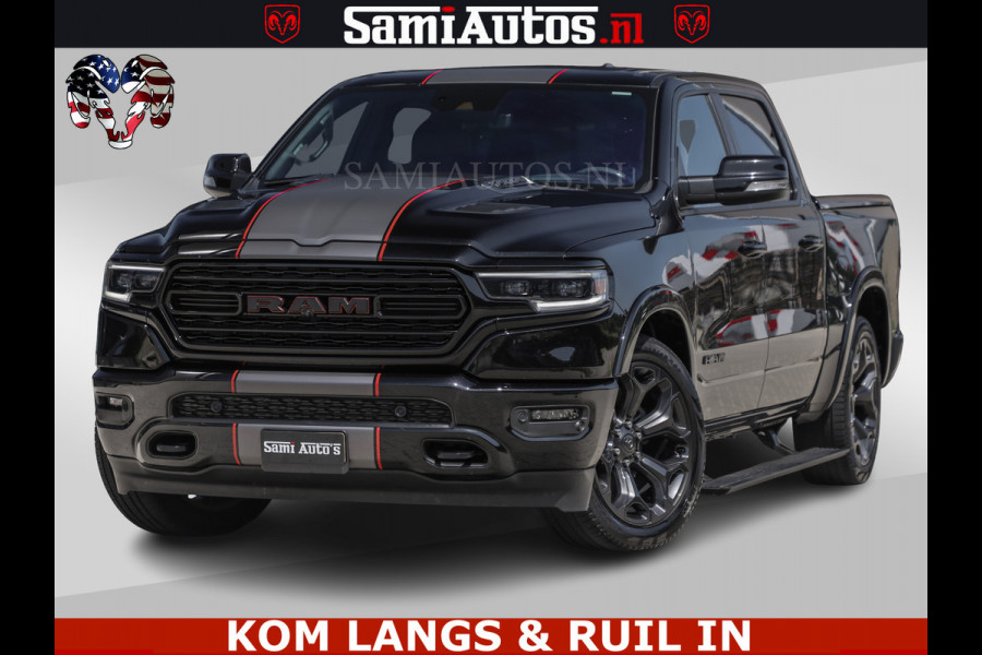 Dodge Ram LIMITED | TRAINHORN | | HUD | UITLAATKLEP | LUCHTVERING | STRIPING | PANODAK | BOM VOL | BLAUW VOORRUIT | 5.7 V8 HEMI 402PK | DC | DUBBELE CABINE | 5 PERSOONS | GRIJSKENTEKEN PICK UP | EERSTE EIGENAAR | OPEN UITLAAT KLEP & TRAIN HORN | | De specialist in Amerikaanse pick‑ups in Nederland en Europa.
