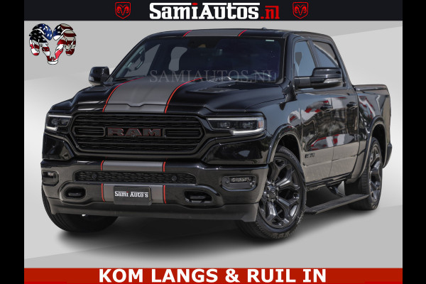 Dodge Ram LIMITED | TRAINHORN | | HUD | UITLAATKLEP | LUCHTVERING | STRIPING | PANODAK | BOM VOL | BLAUW VOORRUIT | 5.7 V8 HEMI 402PK | DC | DUBBELE CABINE | 5 PERSOONS | GRIJSKENTEKEN PICK UP | EERSTE EIGENAAR | OPEN UITLAAT KLEP & TRAIN HORN | | De specialist in Amerikaanse pick‑ups in Nederland en Europa.