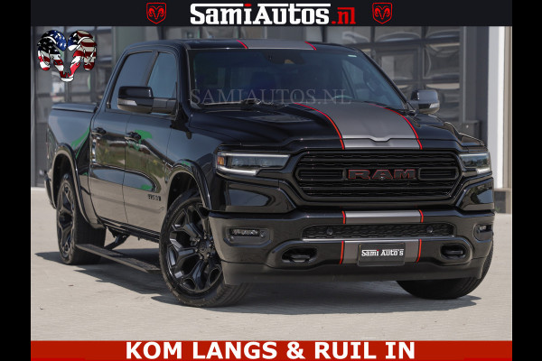 Dodge Ram LIMITED | TRAINHORN | | HUD | UITLAATKLEP | LUCHTVERING | STRIPING | PANODAK | BOM VOL | BLAUW VOORRUIT | 5.7 V8 HEMI 402PK | DC | DUBBELE CABINE | 5 PERSOONS | GRIJSKENTEKEN PICK UP | EERSTE EIGENAAR | OPEN UITLAAT KLEP & TRAIN HORN | | De specialist in Amerikaanse pick‑ups in Nederland en Europa.