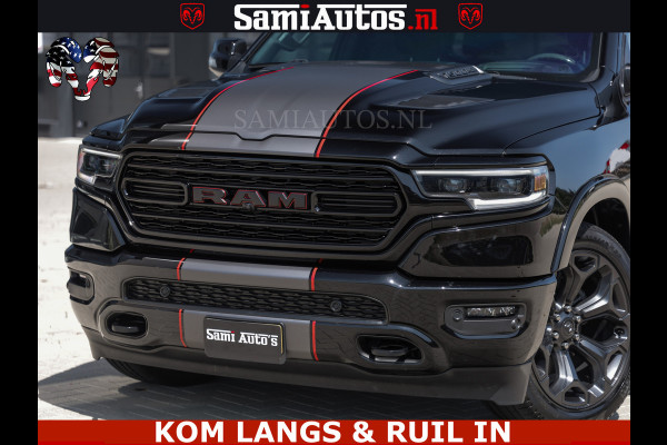 Dodge Ram LIMITED | TRAINHORN | | HUD | UITLAATKLEP | LUCHTVERING | STRIPING | PANODAK | BOM VOL | BLAUW VOORRUIT | 5.7 V8 HEMI 402PK | DC | DUBBELE CABINE | 5 PERSOONS | GRIJSKENTEKEN PICK UP | EERSTE EIGENAAR | OPEN UITLAAT KLEP & TRAIN HORN | | De specialist in Amerikaanse pick‑ups in Nederland en Europa.