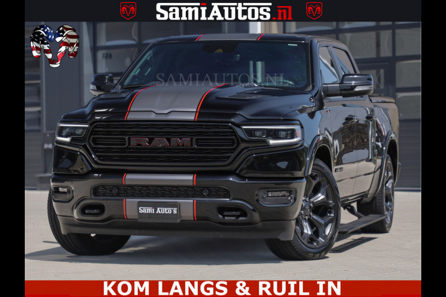 Dodge Ram LIMITED | TRAINHORN | | HUD | UITLAATKLEP | LUCHTVERING | STRIPING | PANODAK | BOM VOL | BLAUW VOORRUIT | 5.7 V8 HEMI 402PK | DC | DUBBELE CABINE | 5 PERSOONS | GRIJSKENTEKEN PICK UP | EERSTE EIGENAAR | OPEN UITLAAT KLEP & TRAIN HORN | | De specialist in Amerikaanse pick‑ups in Nederland en Europa.