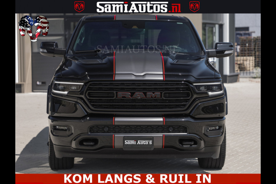 Dodge Ram LIMITED | TRAINHORN | | HUD | UITLAATKLEP | LUCHTVERING | STRIPING | PANODAK | BOM VOL | BLAUW VOORRUIT | 5.7 V8 HEMI 402PK | DC | DUBBELE CABINE | 5 PERSOONS | GRIJSKENTEKEN PICK UP | EERSTE EIGENAAR | OPEN UITLAAT KLEP & TRAIN HORN | | De specialist in Amerikaanse pick‑ups in Nederland en Europa.