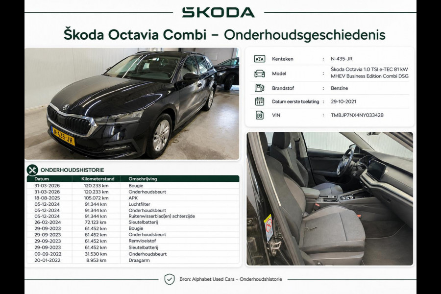 Škoda Octavia Combi 1.0 e-TSI Business Edition Trekhaak Airco ECC Navi Wireless Carplay PDC VA Full LED Virtual Cockpit Cruise Control