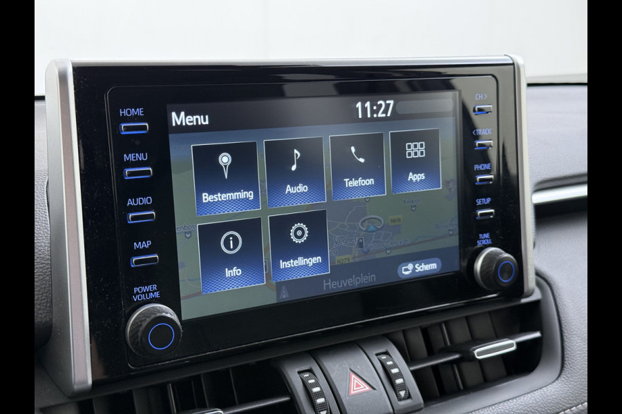 Toyota RAV4 2.5I Hybrid Leder+Verwarming+Memory Adap.Cruise Navi Camera Ecc Apple Carplay Android Auto Miracast™ Elek.Achterklep Active Stuur+Voorruit+Achterbankverwarming Keyless Lane Assist Privacy Glas Lmv Elek.Stoel Bluetooth Led