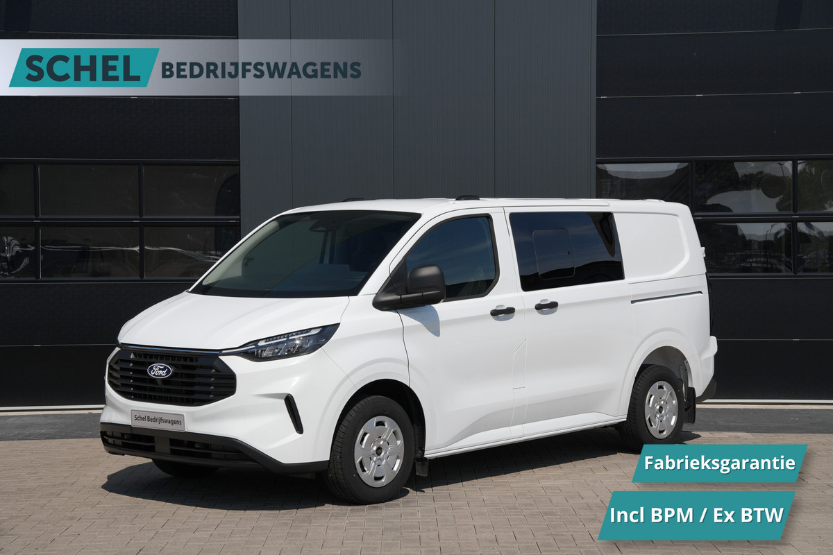 Ford Transit Custom 320 2.0 TDCI L1H1 Trend DC 136pk - INCLUSIEF BPM - 2x Schuif - Stoel/stuurverwarming - Cruise - Navi - Camera - Rijklaar