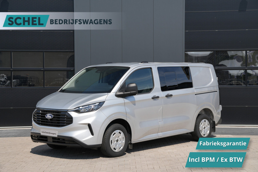 Ford Transit Custom 320 2.0 TDCI L1H1 Trend DC 136pk - 2x Schuif - Stoel/stuurverwarming - Cruise - Navi - Camera - Rijklaar