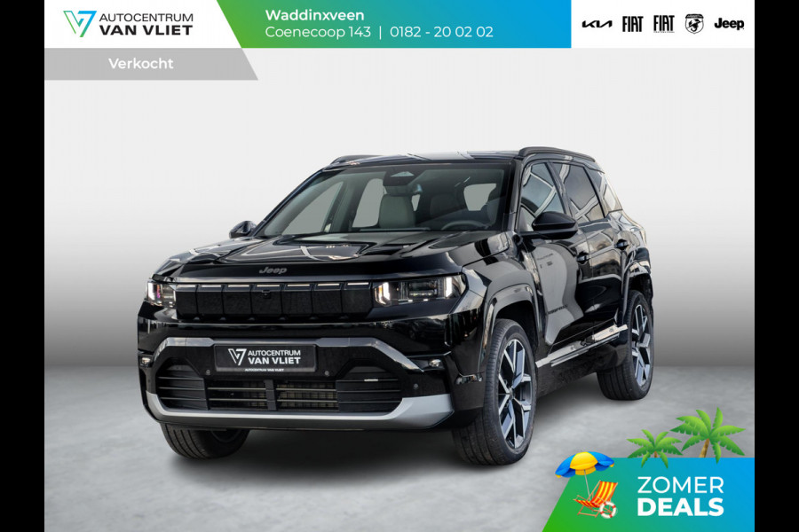 Jeep Compass First Edition 74 kWh | Adapt. Cruise | Camera | Carplay | 20" | Elektr. A-Klep | Navi | Winter Pack | Schuif/Kanteldak | Premium Pack | Conv. Pack | Warmtepomp