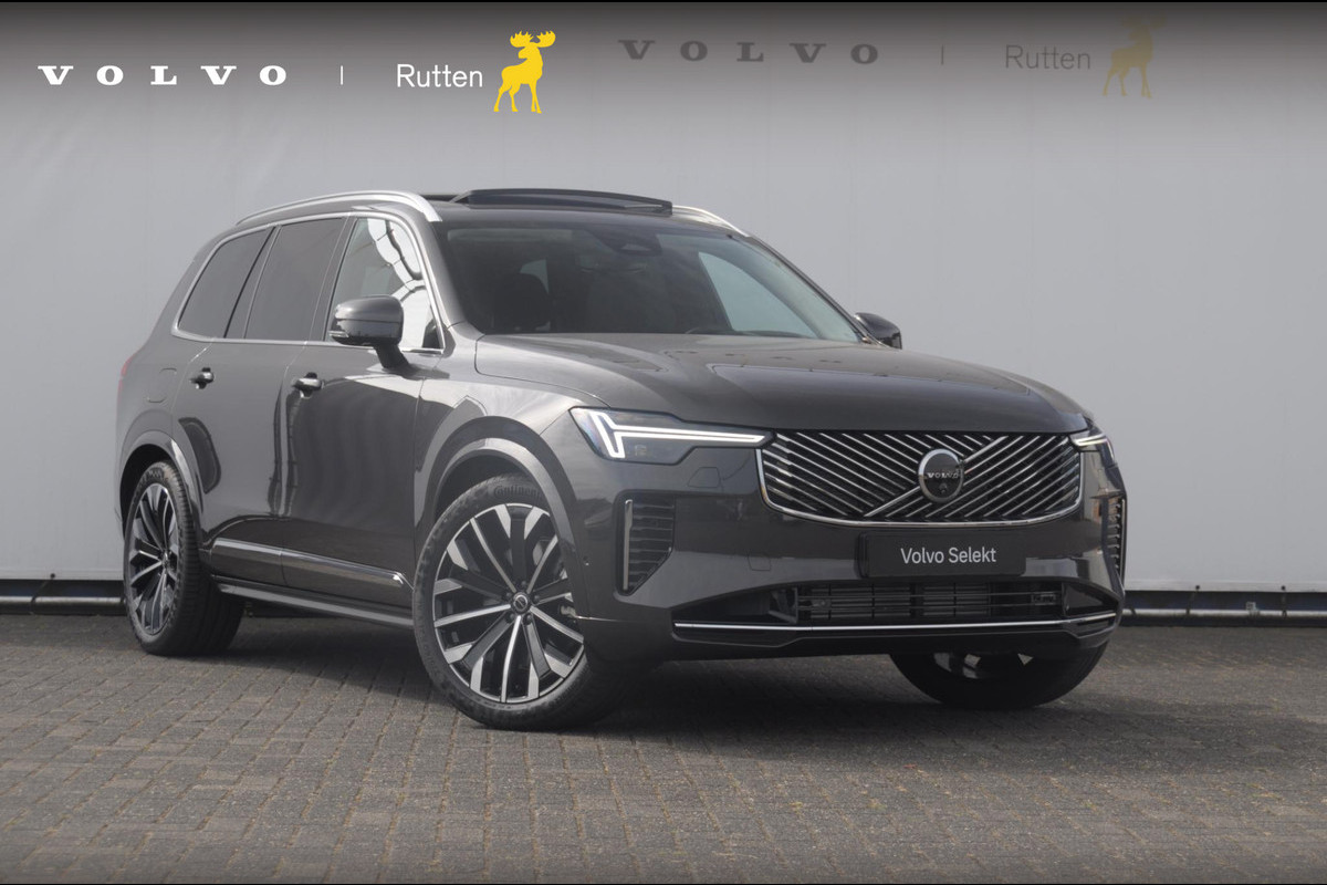 Volvo XC90 T8 455PK Automaat Plug-in hybrid AWD Ultra Bright Luchtvering / Trekhaak / Panoramadak / Google services / Elektrisch bedienbare voorstoelen met geheugen / Stoelverwarming voor en achter