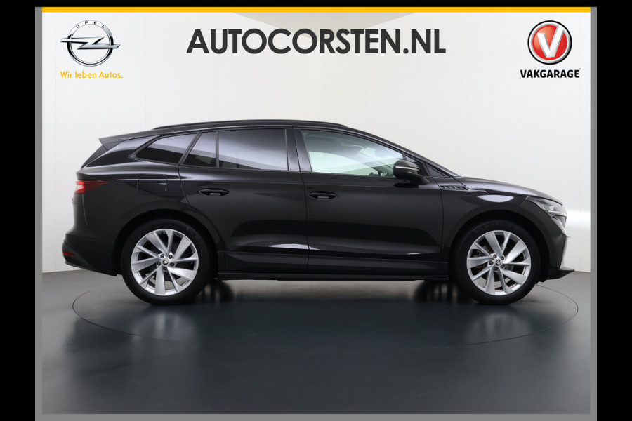 Škoda ENYAQ iV 60 Panoramadak Trekhaak Leder Adap.Cruise Stoel+Stuur+Achterbankverwarming Camera 3-Zone Ecc SOH 90% Keyless Navi Pdc Elek.Achterklep Apple Carplay Android Auto P-Assist Privacy Glas Led Lmv 20" 1.000KG Trekgewicht 1e Eigenaar Origineel Nederlandse Auto Zeer compleet