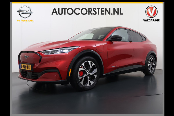 Ford Mustang Mach-E AWD 75kWh Trekhaak Techn.Plus Panoramadak 360°Camera Adap.Cruise B&O®-Hifi Leder+Memory Stoel+Stuurverwarming Elek.Stoele Keyless Android Auto Apple Carplay Elek.Achterklep Lmv 19" DAB Bluetooth Led 1e Eigenaar Origineel Nederlandse Auto Dealeronderhouden