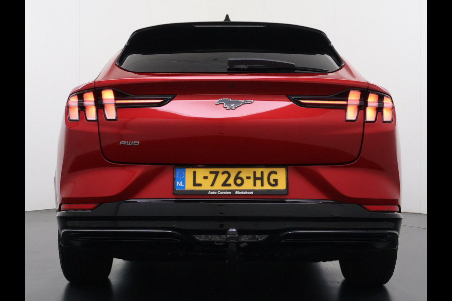 Ford Mustang Mach-E AWD 75kWh Trekhaak Techn.Plus Panoramadak 360°Camera Adap.Cruise B&O®-Hifi Leder+Memory Stoel+Stuurverwarming Elek.Stoele Keyless Android Auto Apple Carplay Elek.Achterklep Lmv 19" DAB Bluetooth Led 1e Eigenaar Origineel Nederlandse Auto Dealeronderhouden