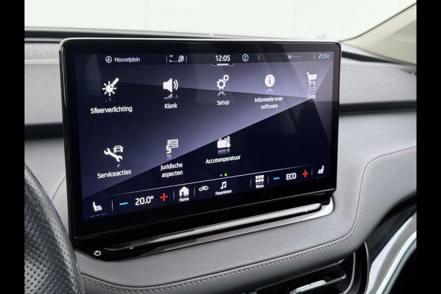 Škoda ENYAQ iV 60 Panoramadak Leder Stuur+Stoel+Achterbankverwarming 3-Zone Ecc Navi Apple Carplay Android Auto Draadloze Telefoonlader SOH 90.6% Elek.Achterklep Privacy Glas Lmv 20" Led Pdc Isofix DAB Lane Assist Dealeronderhouden Origineel Nederlandse Auto Zeer Compleet
