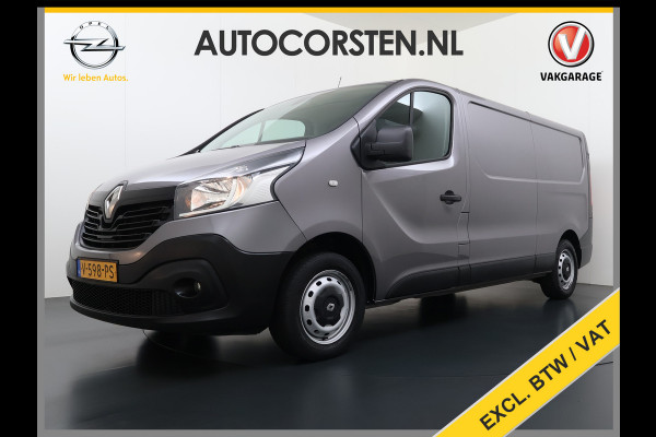 Renault Trafic 1.6dCi T29 L2H1 3-Persoons Trekhaak Euro 6 Navi Airco Cruise Control Bluetooth Pdc Comfort Regen-Lichtsensor Betonplex Vloer Lat om Lat Wandbetimmering Schuifdeur 2.000KG Trekgewicht Origineel Nederlandse Auto