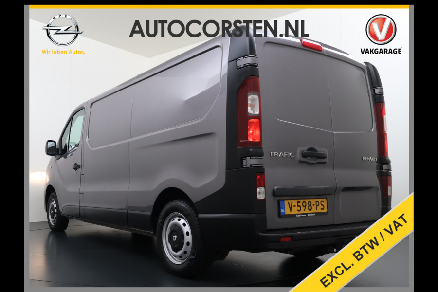 Renault Trafic 1.6dCi T29 L2H1 3-Persoons Trekhaak Euro 6 Navi Airco Cruise Control Bluetooth Pdc Comfort Regen-Lichtsensor Betonplex Vloer Lat om Lat Wandbetimmering Schuifdeur 2.000KG Trekgewicht Origineel Nederlandse Auto