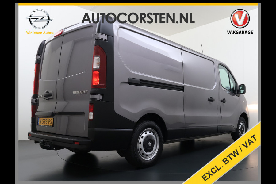 Renault Trafic 1.6dCi T29 L2H1 3-Persoons Trekhaak Euro 6 Navi Airco Cruise Control Bluetooth Pdc Comfort Regen-Lichtsensor Betonplex Vloer Lat om Lat Wandbetimmering Schuifdeur 2.000KG Trekgewicht Origineel Nederlandse Auto