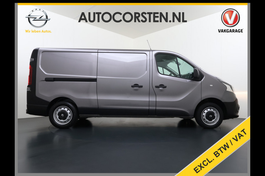 Renault Trafic 1.6dCi T29 L2H1 3-Persoons Trekhaak Euro 6 Navi Airco Cruise Control Bluetooth Pdc Comfort Regen-Lichtsensor Betonplex Vloer Lat om Lat Wandbetimmering Schuifdeur 2.000KG Trekgewicht Origineel Nederlandse Auto