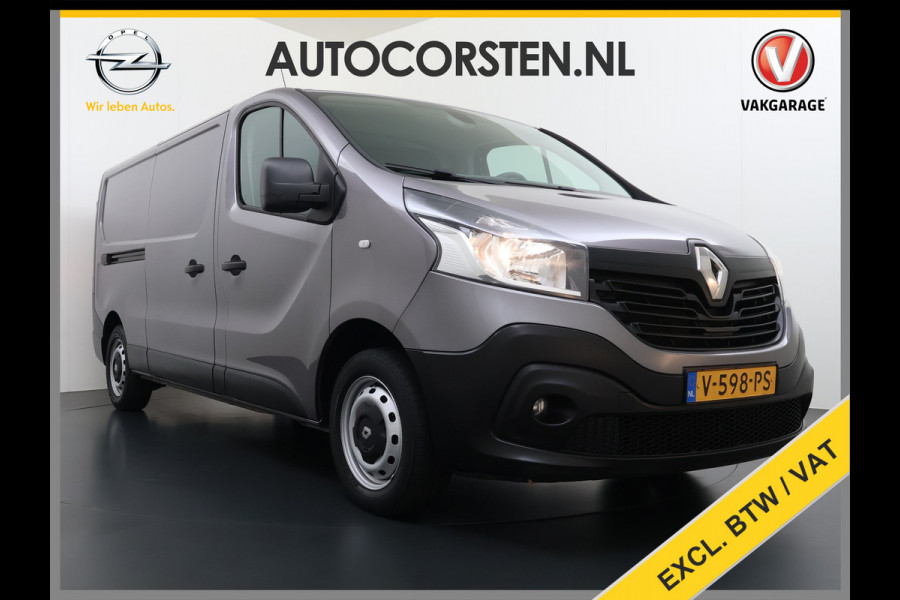 Renault Trafic 1.6dCi T29 L2H1 3-Persoons Trekhaak Euro 6 Navi Airco Cruise Control Bluetooth Pdc Comfort Regen-Lichtsensor Betonplex Vloer Lat om Lat Wandbetimmering Schuifdeur 2.000KG Trekgewicht Origineel Nederlandse Auto