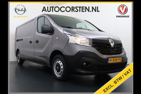 Renault Trafic 1.6dCi T29 L2H1 3-Persoons Trekhaak Euro 6 Navi Airco Cruise Control Bluetooth Pdc Comfort Regen-Lichtsensor Betonplex Vloer Lat om Lat Wandbetimmering Schuifdeur 2.000KG Trekgewicht Origineel Nederlandse Auto