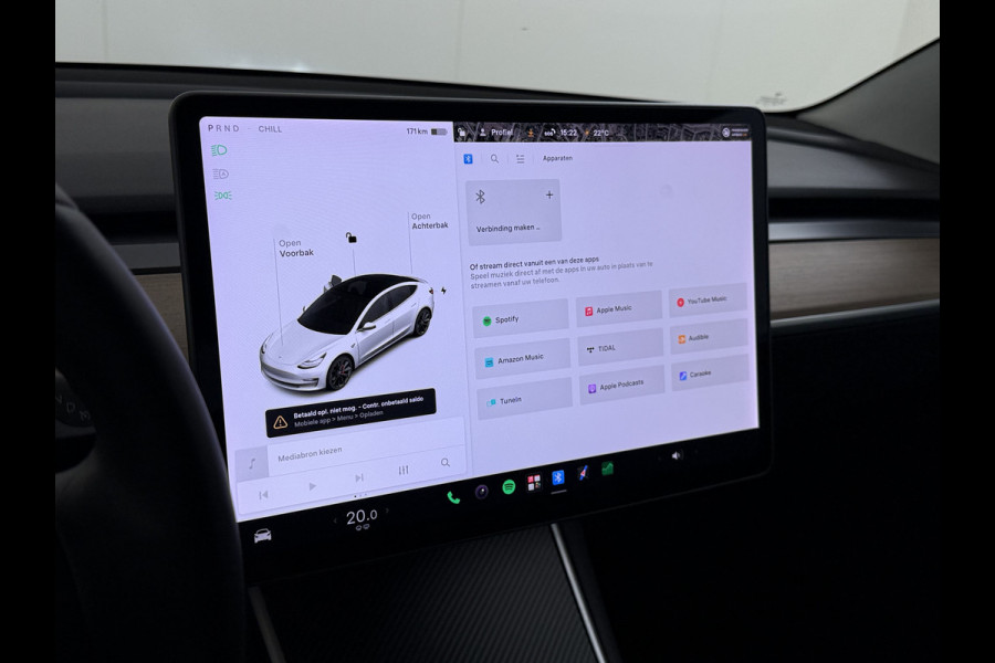 Tesla Model 3 Performance 513PK AWD **FSD** Panoramadak Navi Camera's Leder Stoelverwarming Navi Ecc Adap.Cruise Pdc Led Lmv 20" Google-Maps Elek.Stoelen+Memory Remote App Bediening Premium Audio
