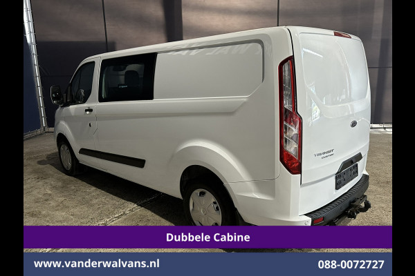 Ford Transit Custom 2.0 TDCI 130pk Automaat L2H1 Dubbele cabine Euro6 Airco | 6-Zits | Camera | Navigatie | LED Apple Carplay, Android Auto, Cruisecontrol, Stoelverwarming, Verwarmde voorruit, Trekhaak, Parkeersensoren, Achterklep