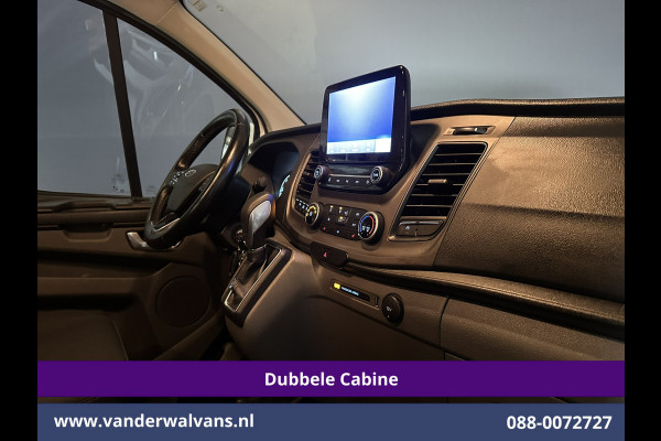 Ford Transit Custom 2.0 TDCI 130pk Automaat L2H1 Dubbele cabine Euro6 Airco | 6-Zits | Camera | Navigatie | LED Apple Carplay, Android Auto, Cruisecontrol, Stoelverwarming, Verwarmde voorruit, Trekhaak, Parkeersensoren, Achterklep