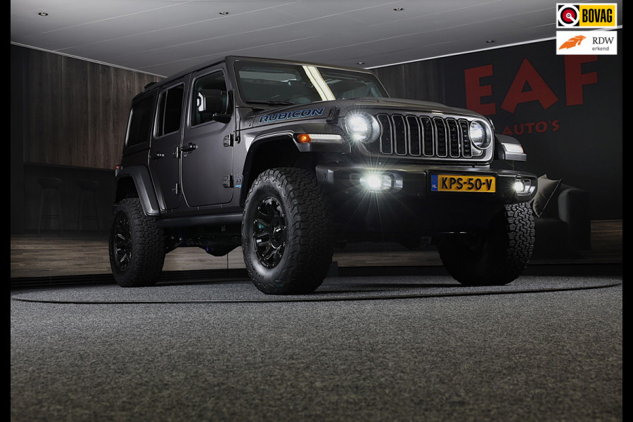 Jeep Wrangler UNLIMITED 4xe 380 RUBICON Sky One Touch / Verhoogd / 360 Camera / Leder / Acc / Leder / Navi / Led / Pdc / 17 Inch