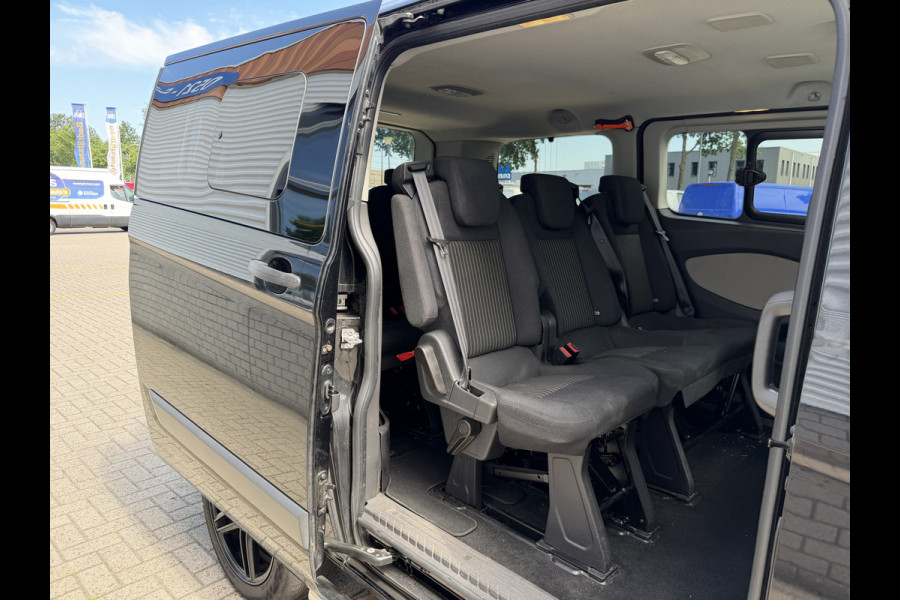 Ford Transit Custom Tourneo 310 2.0 TDCI 130pk L1H1 Titanium / vaste prijs rijklaar € 19.950 incl btw / euro 6 / zwart metallic / airco / cruise / navigatie / trekhaak / camera / isofix !