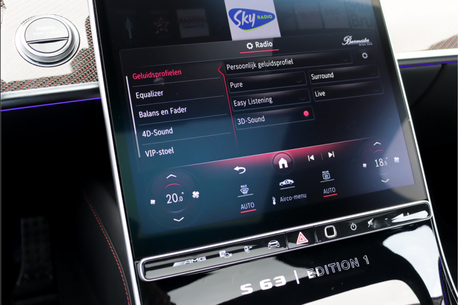 Mercedes-Benz S-Klasse AMG 63 S E Performance 'Edition 1' | 802pk | Keramisch | Burmester High End | Chauffeurspakket | Massage V+A | Entertainmentpakket Achter | Achterasbesturing | Stoelventilatie V+A | Vlakkenverwarming | Zonweringspakket |