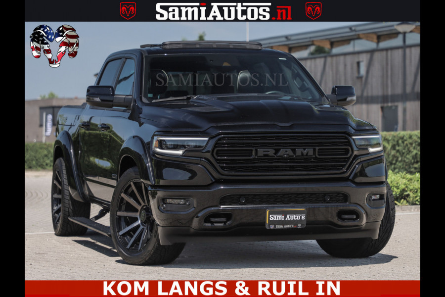 Dodge Ram LIMITED HULK | 5.7 V8 402PK HEMI | RAM VOL | HUD | LUCHTVERING | PANO | MWK KLEP | DC | 5 PERS | CREW CAB | DUBBELE CABINE | GRIJSKENETEKN | MEEST COMFORTABELE BEDRIJFSAUTO | | De specialist in Amerikaanse pick‑ups in Nederland en Europa.