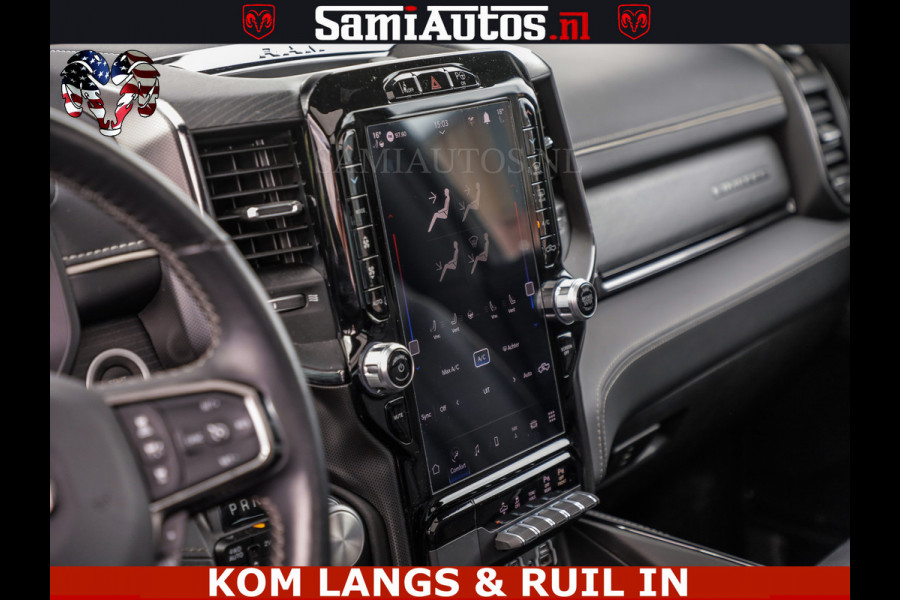Dodge Ram LIMITED HULK | 5.7 V8 402PK HEMI | RAM VOL | HUD | LUCHTVERING | PANO | MWK KLEP | DC | 5 PERS | CREW CAB | DUBBELE CABINE | GRIJSKENETEKN | MEEST COMFORTABELE BEDRIJFSAUTO | | De specialist in Amerikaanse pick‑ups in Nederland en Europa.
