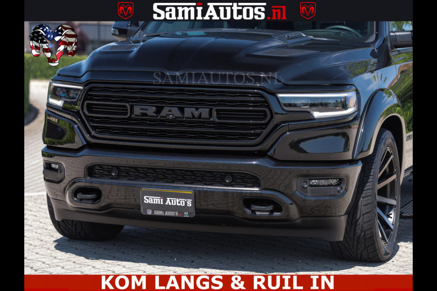Dodge Ram LIMITED HULK | 5.7 V8 402PK HEMI | RAM VOL | HUD | LUCHTVERING | PANO | MWK KLEP | DC | 5 PERS | CREW CAB | DUBBELE CABINE | GRIJSKENETEKN | MEEST COMFORTABELE BEDRIJFSAUTO | | De specialist in Amerikaanse pick‑ups in Nederland en Europa.