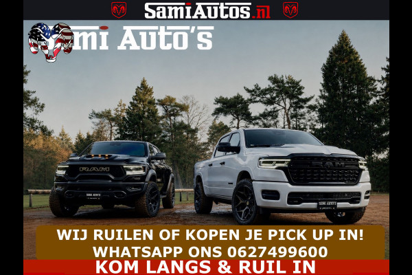 Dodge Ram LIMITED HULK | 5.7 V8 402PK HEMI | RAM VOL | HUD | LUCHTVERING | PANO | MWK KLEP | DC | 5 PERS | CREW CAB | DUBBELE CABINE | GRIJSKENETEKN | MEEST COMFORTABELE BEDRIJFSAUTO | | De specialist in Amerikaanse pick‑ups in Nederland en Europa.