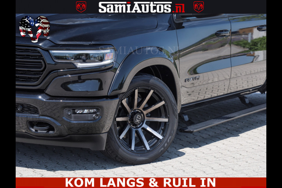 Dodge Ram LIMITED HULK | 5.7 V8 402PK HEMI | RAM VOL | HUD | LUCHTVERING | PANO | MWK KLEP | DC | 5 PERS | CREW CAB | DUBBELE CABINE | GRIJSKENETEKN | MEEST COMFORTABELE BEDRIJFSAUTO | | De specialist in Amerikaanse pick‑ups in Nederland en Europa.