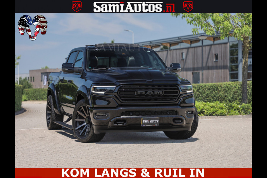 Dodge Ram LIMITED HULK | 5.7 V8 402PK HEMI | RAM VOL | HUD | LUCHTVERING | PANO | MWK KLEP | DC | 5 PERS | CREW CAB | DUBBELE CABINE | GRIJSKENETEKN | MEEST COMFORTABELE BEDRIJFSAUTO | | De specialist in Amerikaanse pick‑ups in Nederland en Europa.