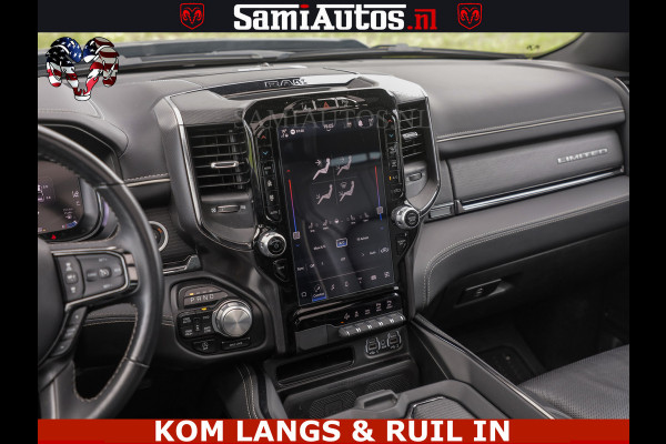 Dodge Ram LIMITED HULK | 5.7 V8 402PK HEMI | RAM VOL | HUD | LUCHTVERING | PANO | MWK KLEP | DC | 5 PERS | CREW CAB | DUBBELE CABINE | GRIJSKENETEKN | MEEST COMFORTABELE BEDRIJFSAUTO | | De specialist in Amerikaanse pick‑ups in Nederland en Europa.
