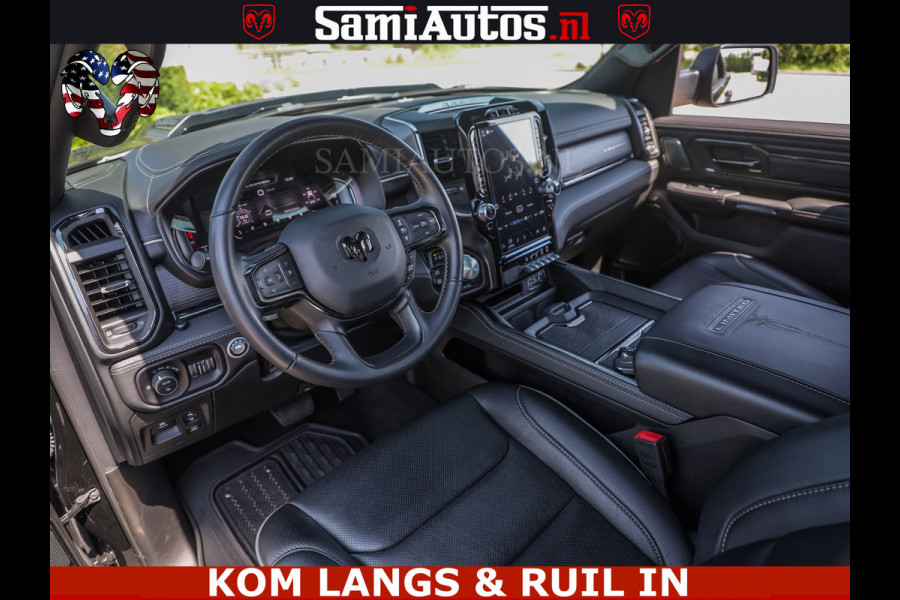 Dodge Ram LIMITED HULK | 5.7 V8 402PK HEMI | RAM VOL | HUD | LUCHTVERING | PANO | MWK KLEP | DC | 5 PERS | CREW CAB | DUBBELE CABINE | GRIJSKENETEKN | MEEST COMFORTABELE BEDRIJFSAUTO | | De specialist in Amerikaanse pick‑ups in Nederland en Europa.