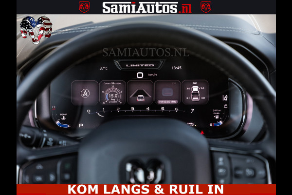 Dodge Ram LIMITED HULK | 5.7 V8 402PK HEMI | RAM VOL | HUD | LUCHTVERING | PANO | MWK KLEP | DC | 5 PERS | CREW CAB | DUBBELE CABINE | GRIJSKENETEKN | MEEST COMFORTABELE BEDRIJFSAUTO | | De specialist in Amerikaanse pick‑ups in Nederland en Europa.