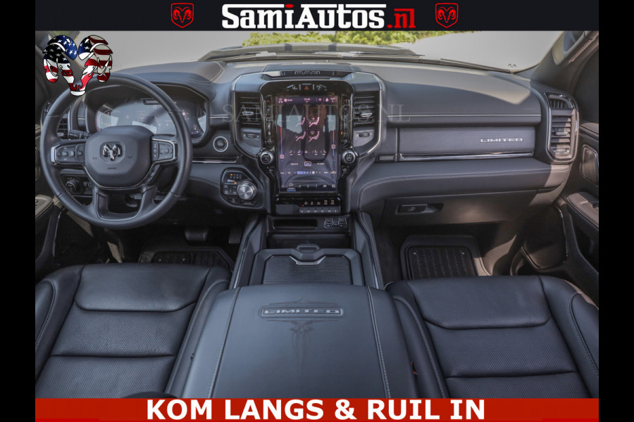 Dodge Ram LIMITED HULK | 5.7 V8 402PK HEMI | RAM VOL | HUD | LUCHTVERING | PANO | MWK KLEP | DC | 5 PERS | CREW CAB | DUBBELE CABINE | GRIJSKENETEKN | MEEST COMFORTABELE BEDRIJFSAUTO | | De specialist in Amerikaanse pick‑ups in Nederland en Europa.