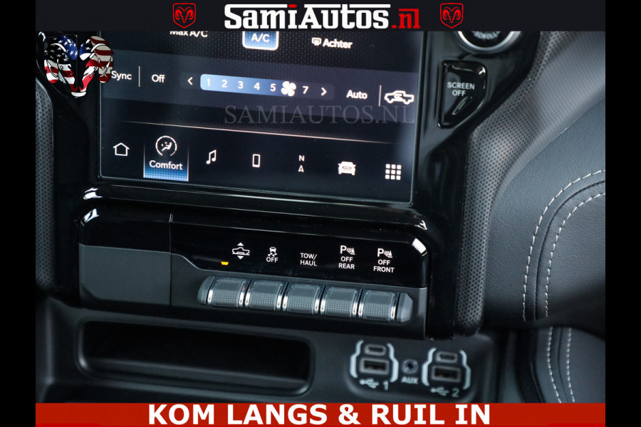 Dodge Ram LIMITED HULK | 5.7 V8 402PK HEMI | RAM VOL | HUD | LUCHTVERING | PANO | MWK KLEP | DC | 5 PERS | CREW CAB | DUBBELE CABINE | GRIJSKENETEKN | MEEST COMFORTABELE BEDRIJFSAUTO | | De specialist in Amerikaanse pick‑ups in Nederland en Europa.