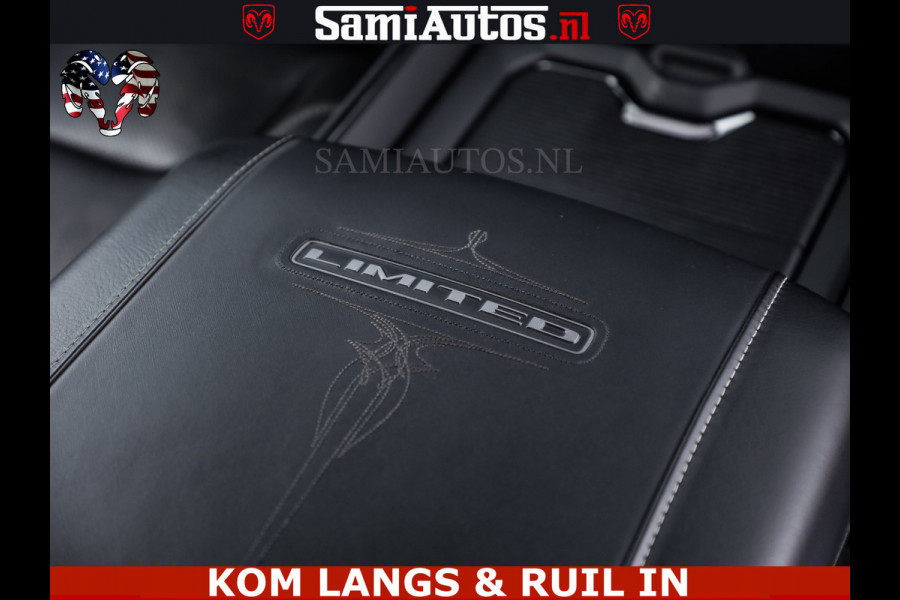 Dodge Ram LIMITED HULK | 5.7 V8 402PK HEMI | RAM VOL | HUD | LUCHTVERING | PANO | MWK KLEP | DC | 5 PERS | CREW CAB | DUBBELE CABINE | GRIJSKENETEKN | MEEST COMFORTABELE BEDRIJFSAUTO | | De specialist in Amerikaanse pick‑ups in Nederland en Europa.