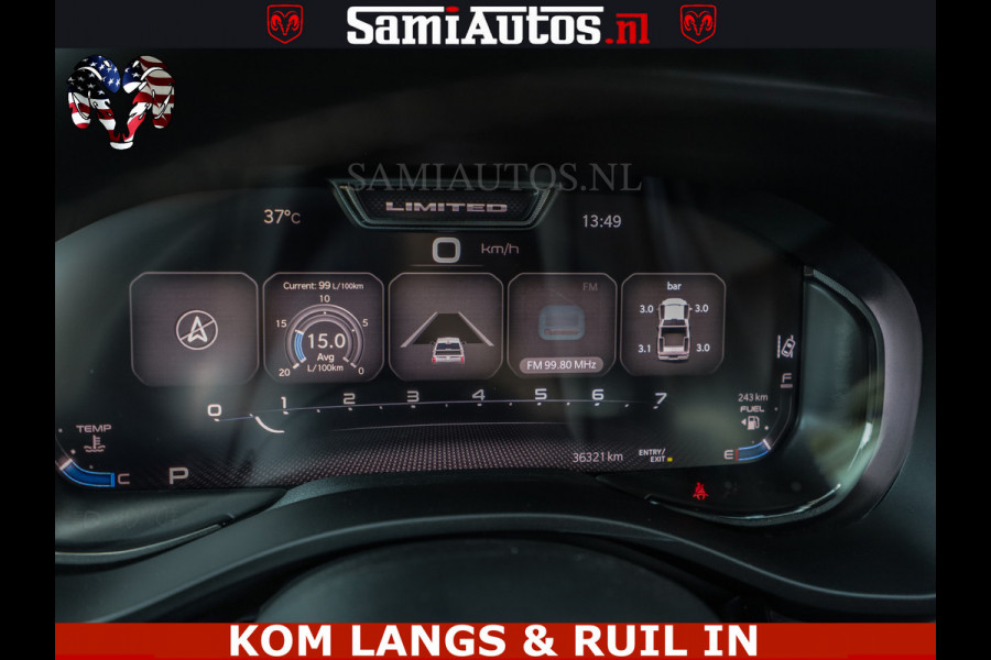 Dodge Ram LIMITED HULK | 5.7 V8 402PK HEMI | RAM VOL | HUD | LUCHTVERING | PANO | MWK KLEP | DC | 5 PERS | CREW CAB | DUBBELE CABINE | GRIJSKENETEKN | MEEST COMFORTABELE BEDRIJFSAUTO | | De specialist in Amerikaanse pick‑ups in Nederland en Europa.